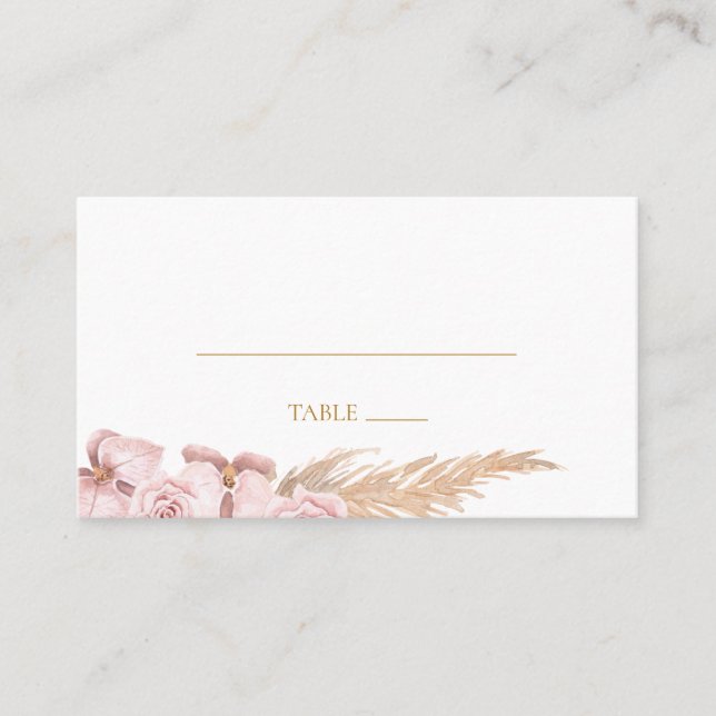 Boho Tropical Botanical | Carte Mariage plat (Devant)