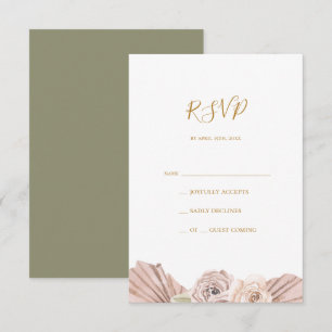 Boho Tropical Botanical   Carte Olive Green RSVP