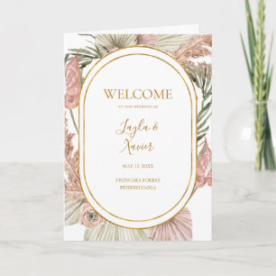 Boho Tropical Botanical Programme de mariage pli