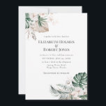 Boho Tropical Garden Wedding Invitation<br><div class="desc">Voici notre dernière collection qui présente la beauté époustouflante des orchidées tropicales, des feuilles de monstères, des feuilles de palmiers séchés et verts, et de l'herbe de pampas. Ces motifs délicats d'aquarelle sont disposés dans un magnifique jeu de couleurs de terre de vert, de brun et de blanc qui capturent...</div>
