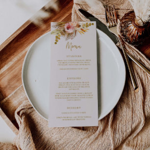 Boho Tropical Menu Mariage Fête Boissons C103