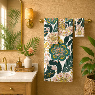 Boho Tropical Vert Floral