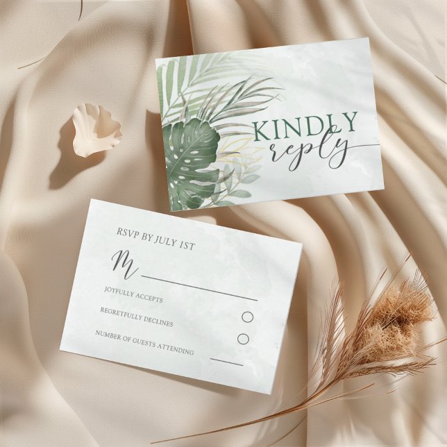 Boho Tropical Watercolor Wedding RSVP (Créateur téléchargé)