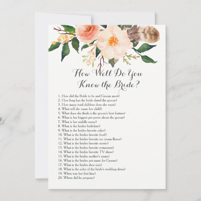 Boho Tu connais bien la mariée ? (Devant)