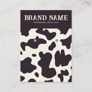 Boho vache motif Boucles d'oreilles Carte d'affich