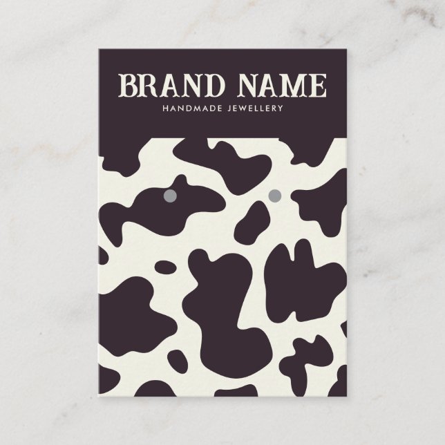 Boho vache motif Boucles d'oreilles Carte d'affich (Devant)