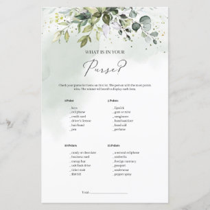 Boho verdure feuillage What's In Your Purse game