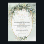 Boho vert eucalyptus feuillage or oval menu<br><div class="desc">Imaginez ceci : un menu oval d'or du feuillage d'eucalyptus boho verdure, la star du spectacle dans un mariage avec son ambiance charmant et élégant. Ce menu est comme une mystérieuse forêt, une touche de luxe, une harmonie enchanteresse que les clients n'oublieront pas. Les accents d'or ajoutent une touche de...</div>