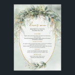 Boho vert eucalyptus feuillage or oval menu<br><div class="desc">Imaginez ceci : un menu oval d'or du feuillage d'eucalyptus boho verdure, la star du spectacle dans un mariage avec son ambiance charmant et élégant. Ce menu est comme une mystérieuse forêt, une touche de luxe, une harmonie enchanteresse que les clients n'oublieront pas. Les accents d'or ajoutent une touche de...</div>