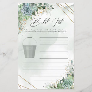 Boho vert succulents eucalyptus or Liste des seaux