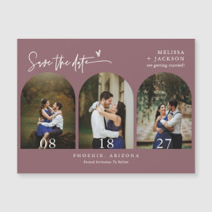 Boho violet Dusty moderne Enregistrer la photo Arc