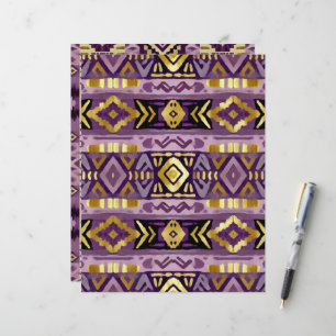 Boho violet et or Motif Aztec Geo Scrapbook