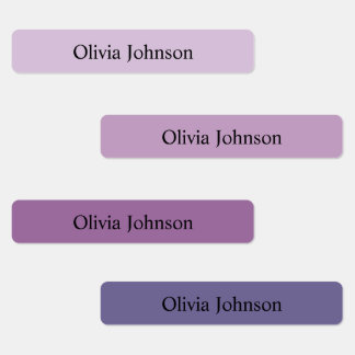 Boho violet Kids étanche Nom Étiquettes