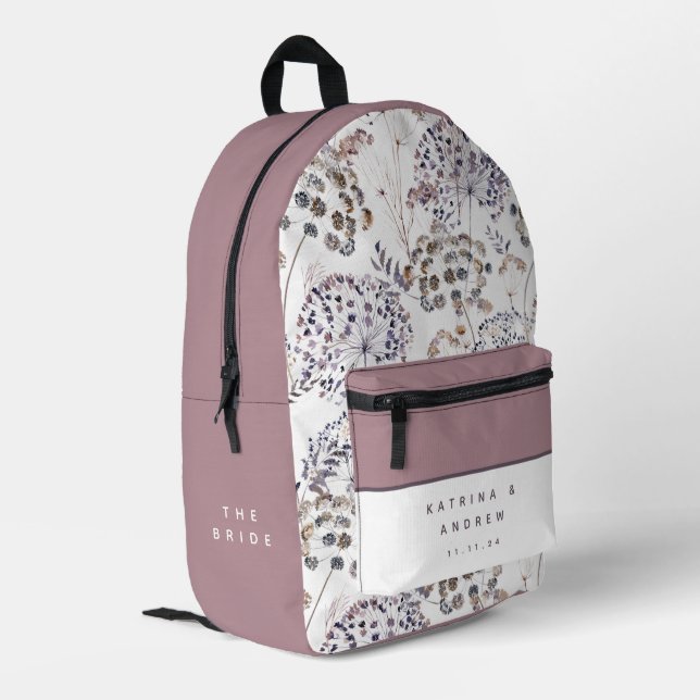 Boho Watercolor Floral Bride sac à dos (Coin arrière gauche)