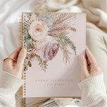 Boho Watercolor Floral Nom personnalisé Année<br><div class="desc">Il s'agit d'une aquarelle personnalisée boho pampas herbe carnet floral. Toutes les polices et le libellé sont modifiables // Pour les articles correspondants, veuillez visiter la collection "CARNETS PLANNERS" dans le magasin By Nicole Designs Zazzle. * Si vous aimez ce design mais ne le voyez pas disponible pour quelque chose...</div>