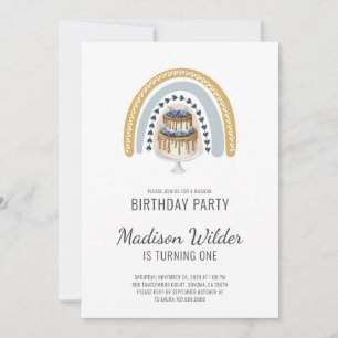 Boho Watercolor Invitation d'anniversaire