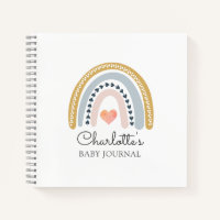 Boho Watercolor Rainbow Baby shower Carnet invité