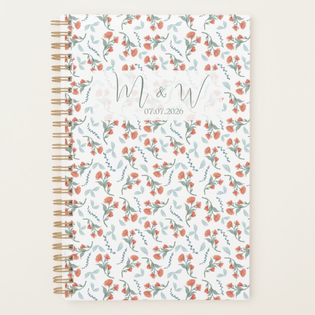 Boho Watercolor Wedding planner Floral (Devant)