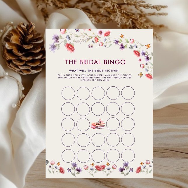 Boho Watercolor Wildflower Storybook Bridal Bingo (Créateur téléchargé)