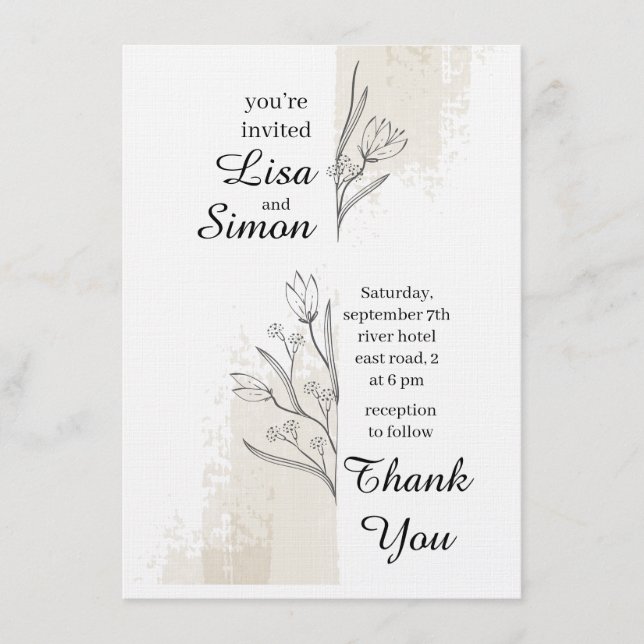 boho wedding invitation (Devant)