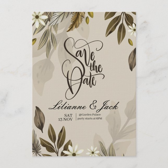 Boho Wedding Invitation (Devant)