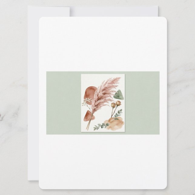 Boho Wedding Invitation | Terracotta Pampas Grass  (Devant)