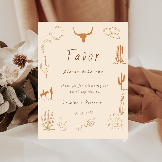 Boho Western Favorite People Wedding Favor signe (Créateur téléchargé)