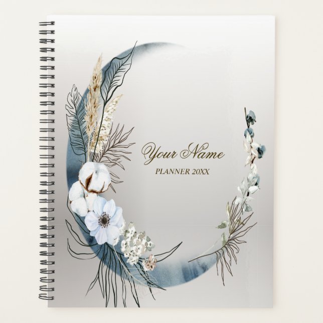 Boho White Orchidée Fleurs Blue Moon Elegant Party (Devant)