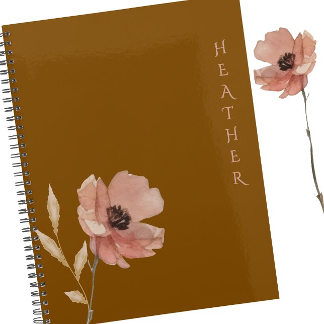 Boho Wildflower Personalized Brown Gift for Her (Créateur téléchargé)