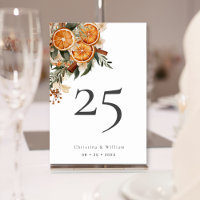Boho Winter Holiday Mariage Numéro de table