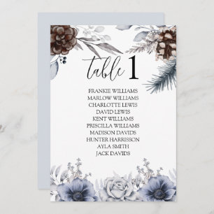 Boho Winter Wedding Dinner Seating Chart Cartes