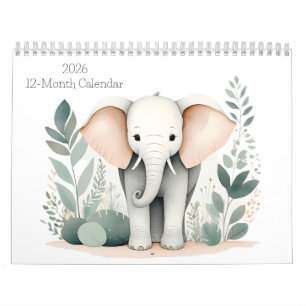 Boho Woodland Animals 2026 Calendrier 12 mois
