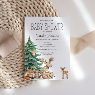 Boho Woodland Animaux Baby shower Invitation
