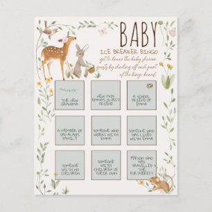 Boho Woodland Animaux Forêt Baby shower Jeu