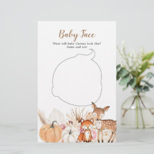 Boho Woodland Citrouille Baby shower bébé visage