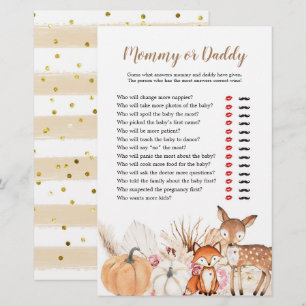 Boho Woodland Citrouille Jeux pour maman ou papa