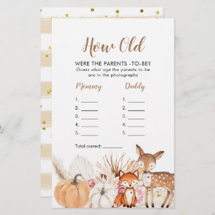 Boho Woodland Citrouille Quel âge avaient les pare