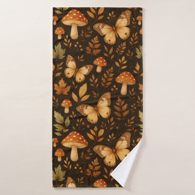 Boho Woodland Forest Champignons | Couleurs d'auto (Serviette de bain)
