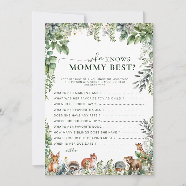 Boho Woodland Green Qui Connaît Mommy Meilleur Jeu (Devant)
