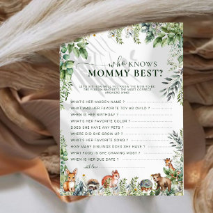 Boho Woodland Green Qui Connaît Mommy Meilleur Jeu