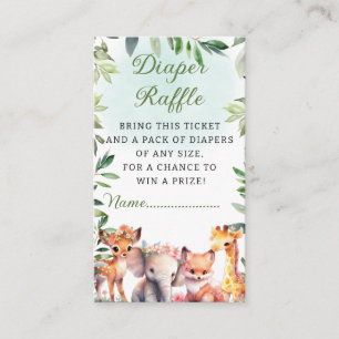 Boho Woodland Greenery Animaux Carte de carafe de