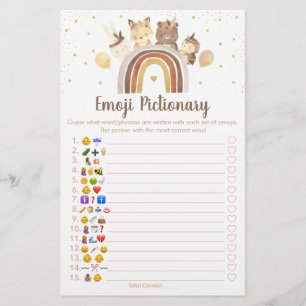 Boho Woodland Rainbow Emoji Pictionary Showame