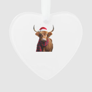 Boho Xmas Noël T-Shirt Vache des Highlands (1)