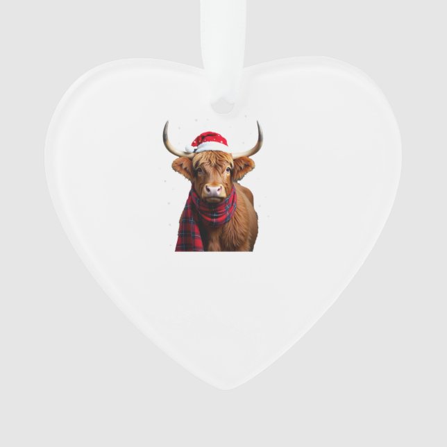 Boho Xmas Noël T-Shirt Vache des Highlands (1) (devant)
