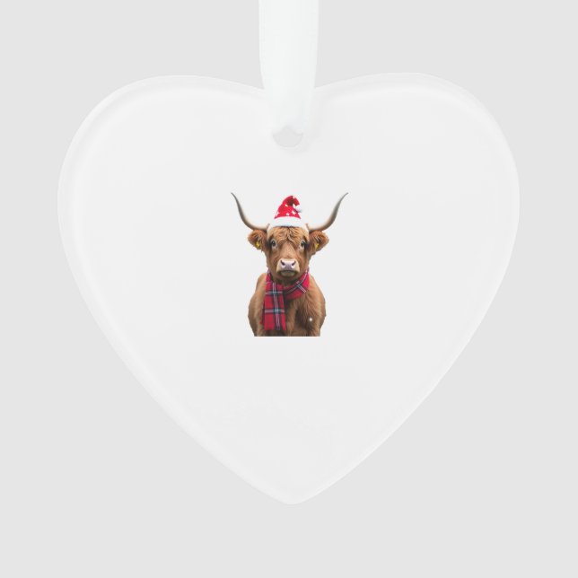 Boho Xmas Noël T-Shirt Vache des Highlands (4) (devant)