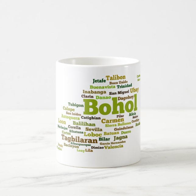 Bohol Geographic Wordcloud Mug (Centre)