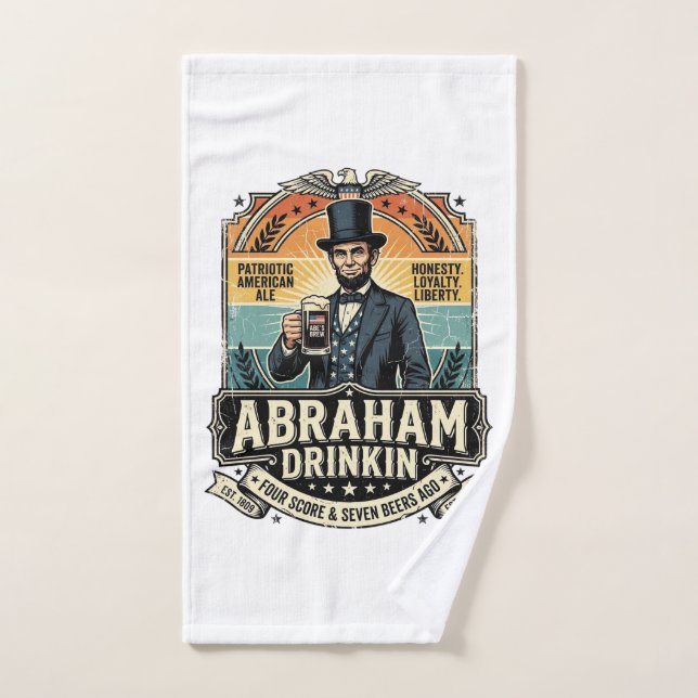Boire Abraham Patriotique Rétro Détresse (Serviette à main)