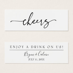 Boire Billet Mariage Bar de réception Carte de jet