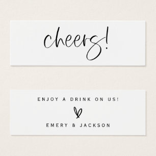 Boire Billet Mariage Bar Réception Carte jeton E10