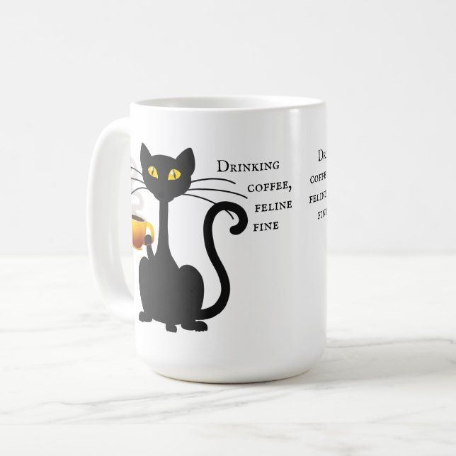 Boire Café Feline Fine - 15 oz. Mug (Devant gauche)